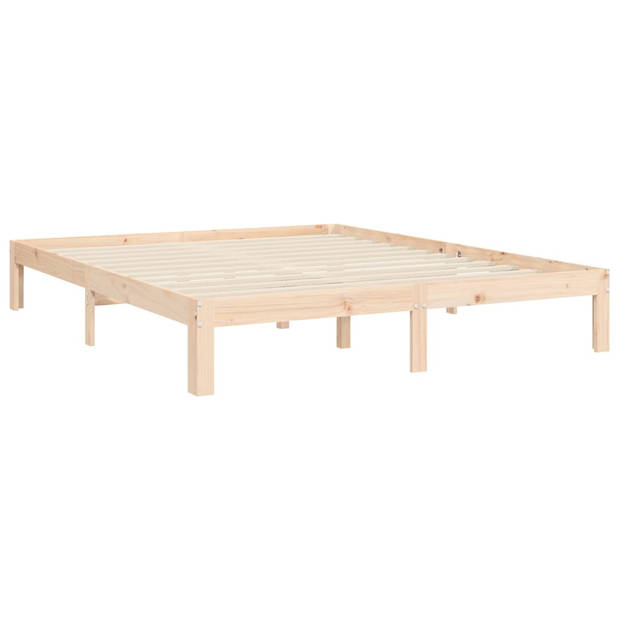 vidaXL Bedframe met hoofdbord massief hout 160x200 cm