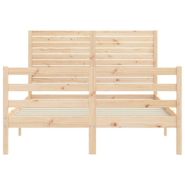 vidaXL Bedframe met hoofdbord massief hout