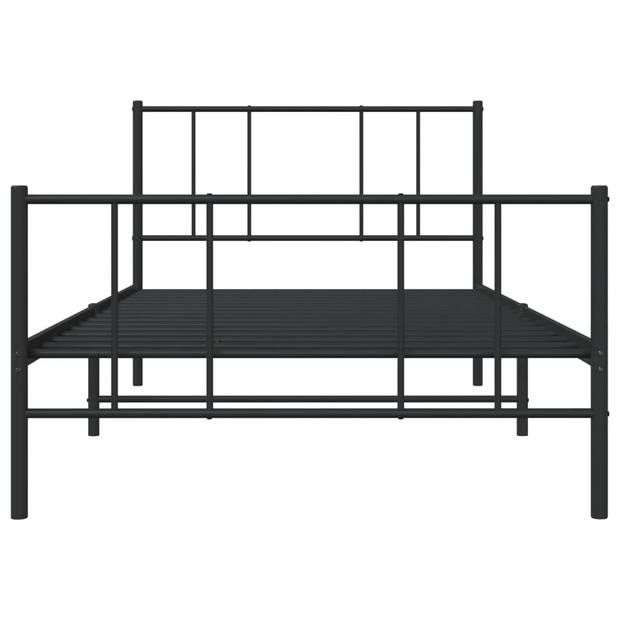 vidaXL Bedframe met hoofd- en voeteneinde metaal zwart 100x190 cm