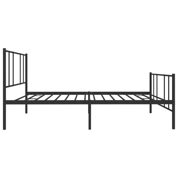 vidaXL Bedframe met hoofd- en voeteneinde metaal zwart 90x190 cm