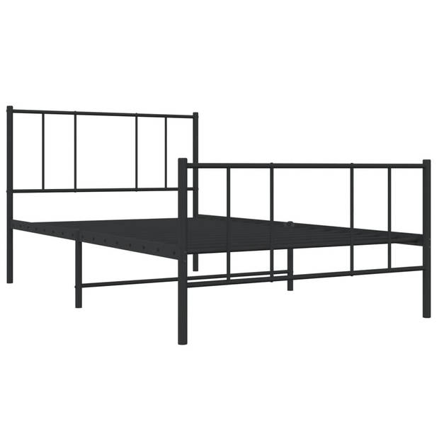 vidaXL Bedframe met hoofd- en voeteneinde metaal zwart 80x200 cm