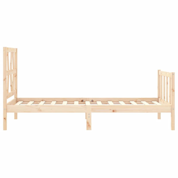 vidaXL Bedframe met hoofdbord massief hout