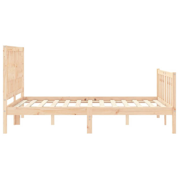 vidaXL Bedframe met hoofdbord massief hout