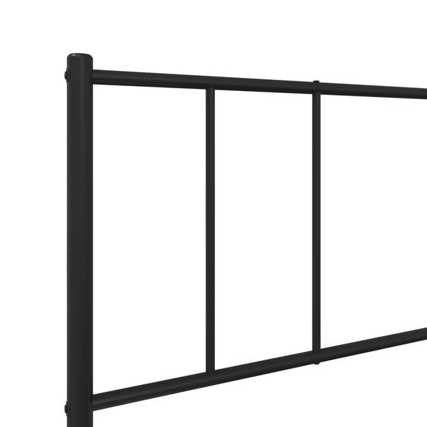 vidaXL Bedframe met hoofd- en voeteneinde metaal zwart 80x200 cm