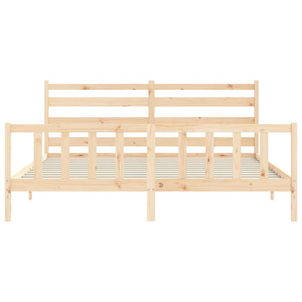 vidaXL Bedframe met hoofdbord massief hout 200x200 cm