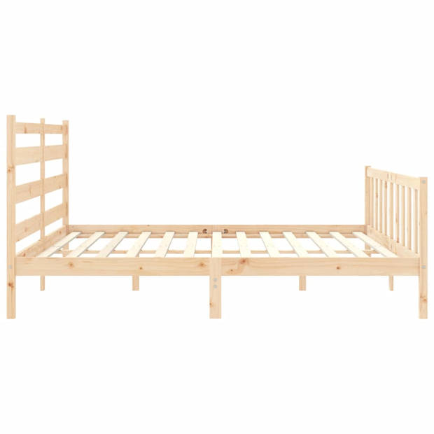 vidaXL Bedframe met hoofdbord massief hout 200x200 cm