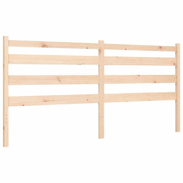 vidaXL Bedframe met hoofdbord massief hout 200x200 cm