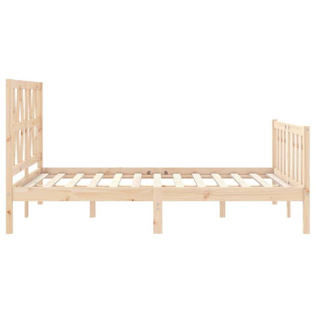 vidaXL Bedframe met hoofdbord massief hout