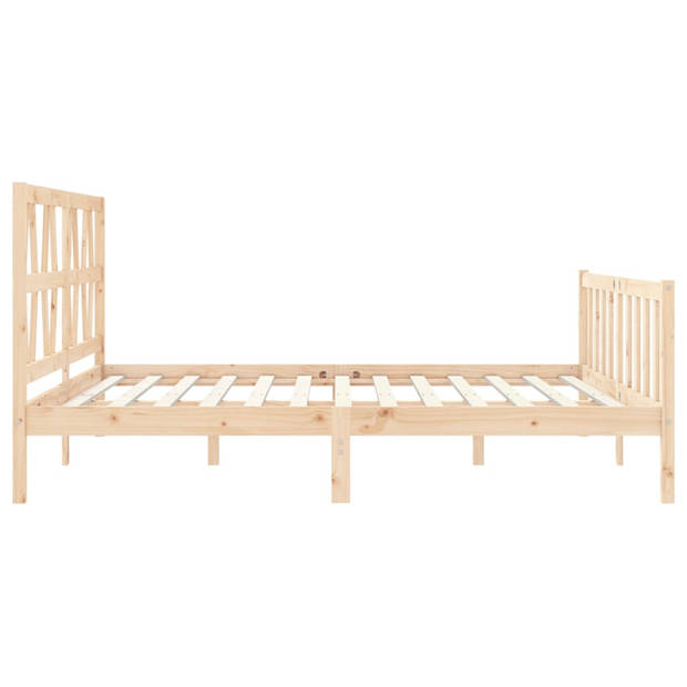 vidaXL Bedframe met hoofdbord massief hout 200x200 cm