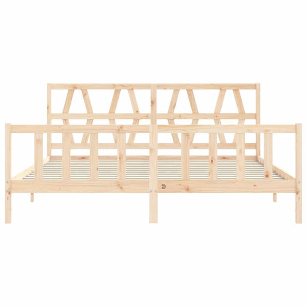 vidaXL Bedframe met hoofdbord massief hout 200x200 cm