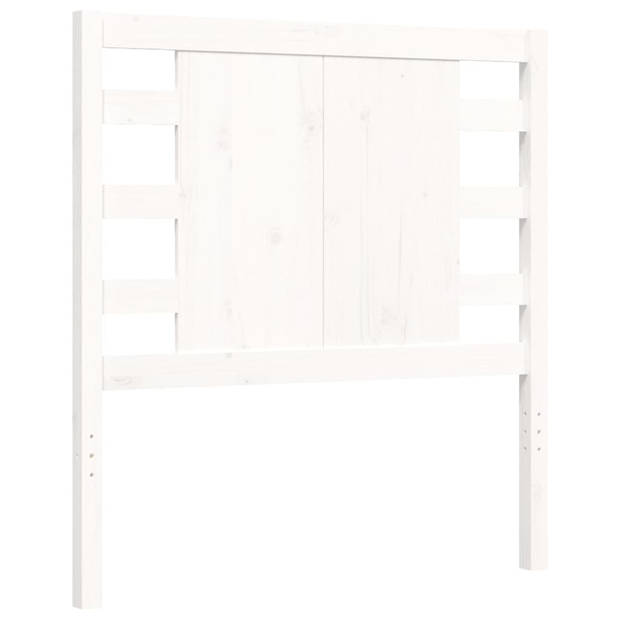 vidaXL Bedframe met hoofdbord massief hout wit