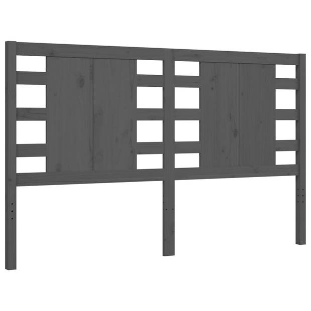 vidaXL Bedframe met hoofdbord massief hout grijs