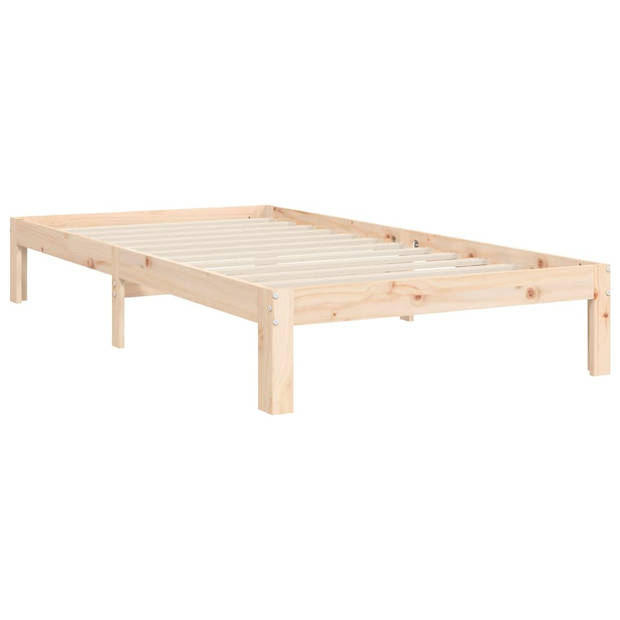 vidaXL Bedframe met hoofdbord massief hout 100x200 cm