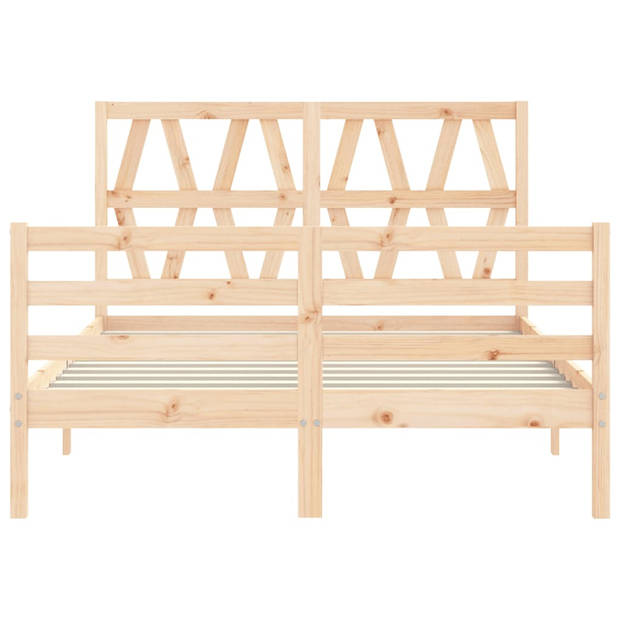 vidaXL Bedframe met hoofdbord massief hout 120x200 cm