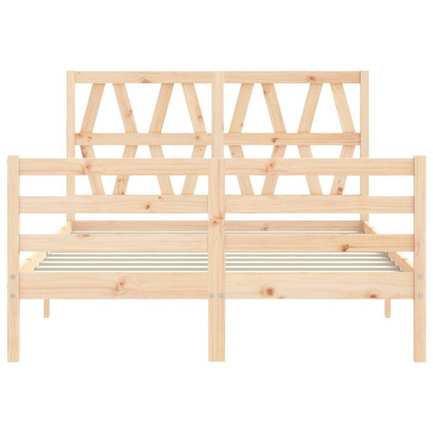 vidaXL Bedframe met hoofdbord massief hout