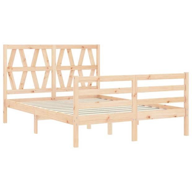 vidaXL Bedframe met hoofdbord massief hout