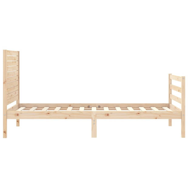 vidaXL Bedframe met hoofdbord massief hout