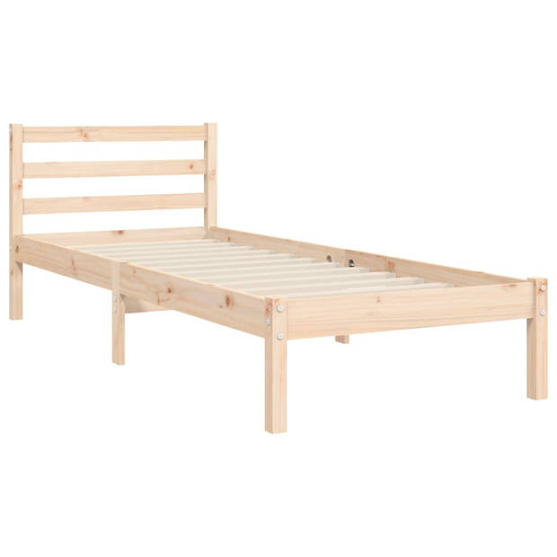 vidaXL Bedframe met hoofdbord massief hout