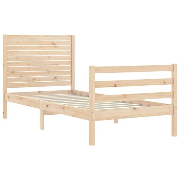 vidaXL Bedframe met hoofdbord massief hout