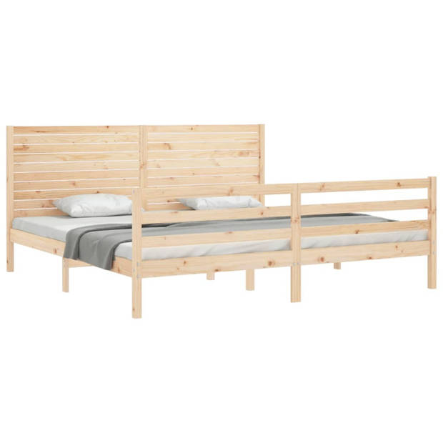 vidaXL Bedframe met hoofdbord massief hout 200x200 cm