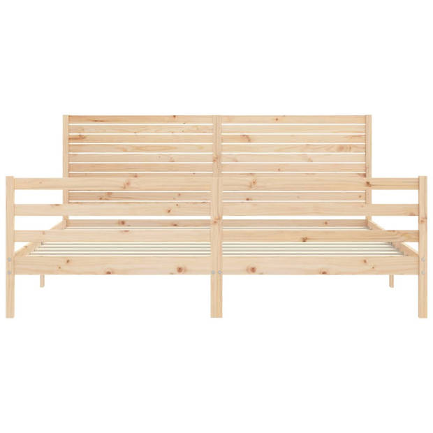 vidaXL Bedframe met hoofdbord massief hout 200x200 cm