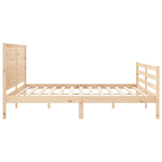 vidaXL Bedframe met hoofdbord massief hout 200x200 cm