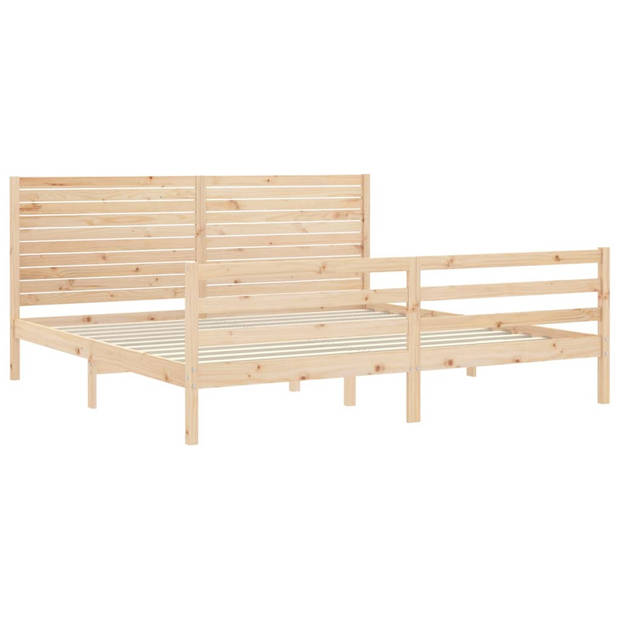 vidaXL Bedframe met hoofdbord massief hout 200x200 cm