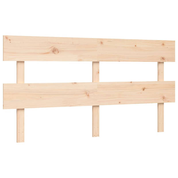 vidaXL Bedframe met hoofdbord massief hout 160x200 cm