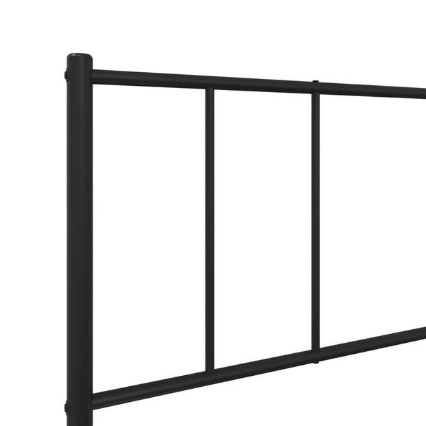 vidaXL Bedframe met hoofd- en voeteneinde metaal zwart 90x200 cm