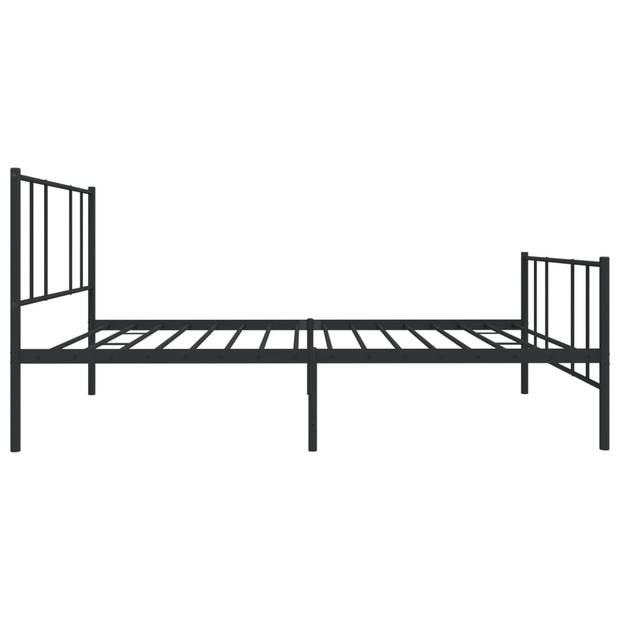 vidaXL Bedframe met hoofd- en voeteneinde metaal zwart 107x203 cm