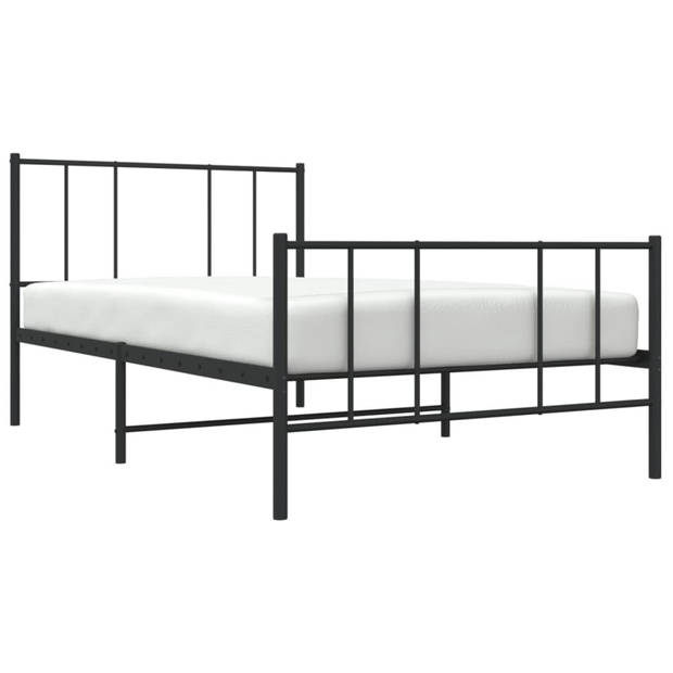 vidaXL Bedframe met hoofd- en voeteneinde metaal zwart 80x200 cm