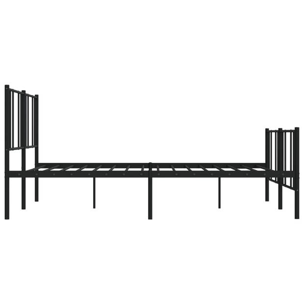 vidaXL Bedframe met hoofd- en voeteneinde metaal zwart 200x200 cm