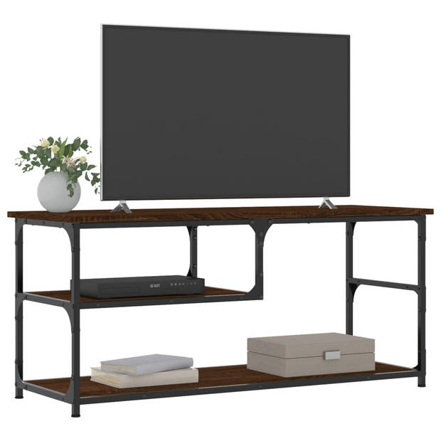 The Living Store TV-meubel Industrieel - 103x38x46.5 cm - Bruineiken