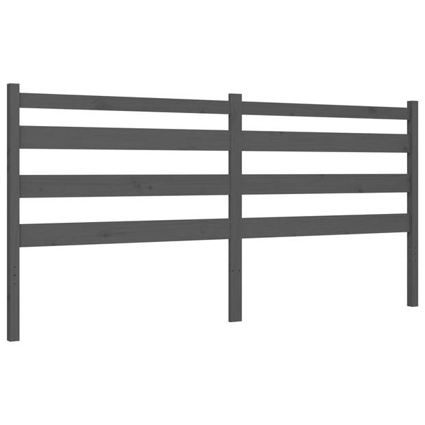 vidaXL Bedframe met hoofdbord massief hout grijs 200x200 cm