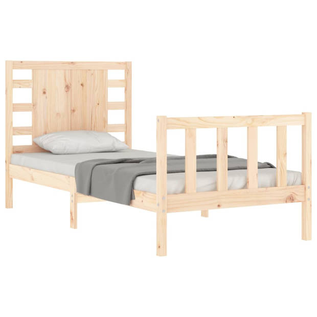 vidaXL Bedframe met hoofdbord massief hout