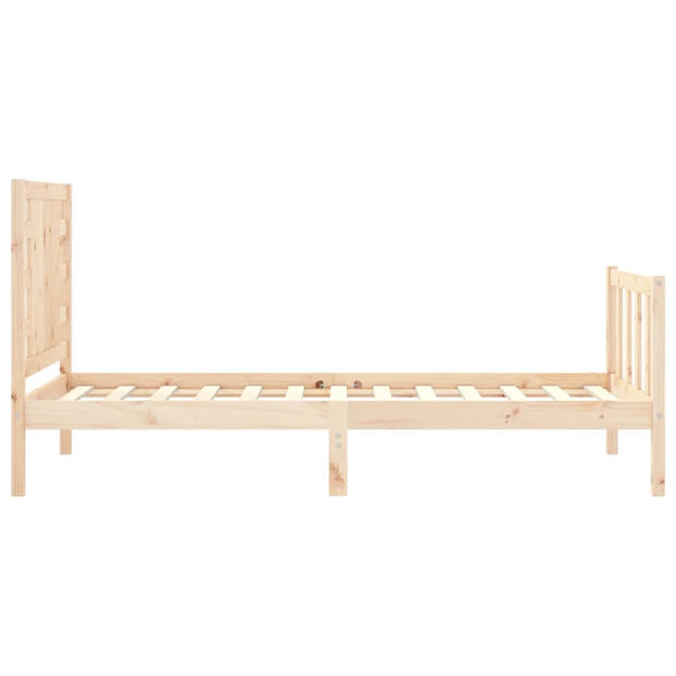 vidaXL Bedframe met hoofdbord massief hout