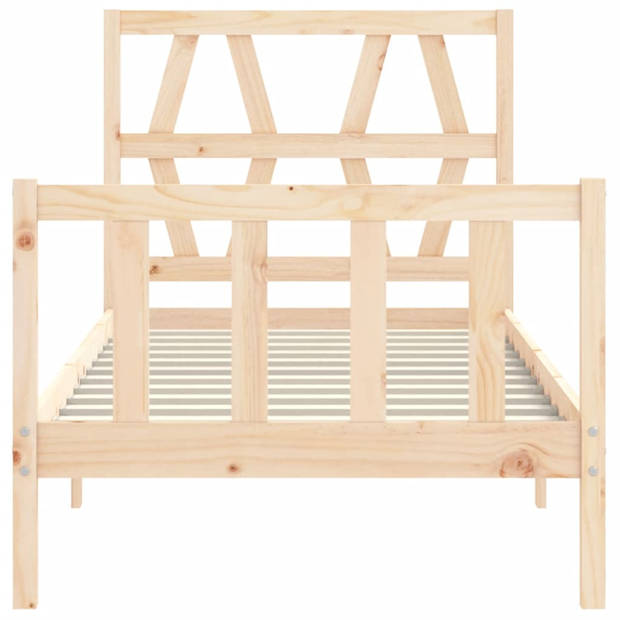 vidaXL Bedframe met hoofdbord massief hout