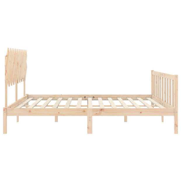 vidaXL Bedframe met hoofdbord massief hout