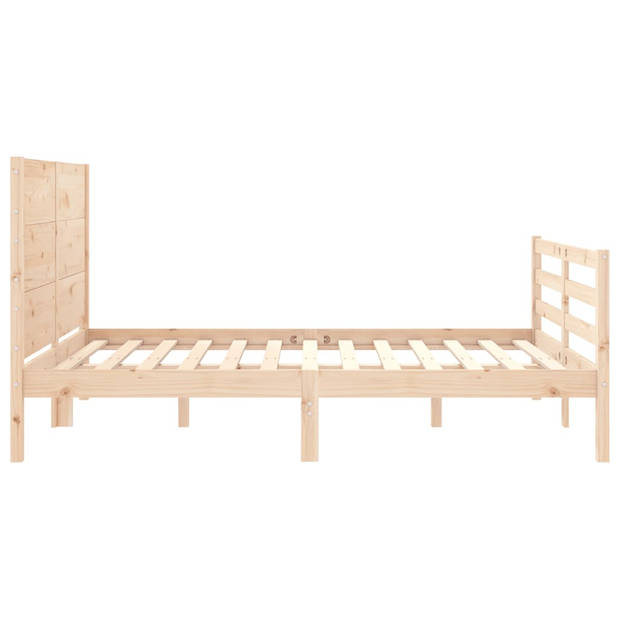 vidaXL Bedframe met hoofdbord massief hout 120x200 cm