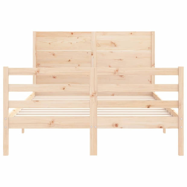 vidaXL Bedframe met hoofdbord massief hout 120x200 cm