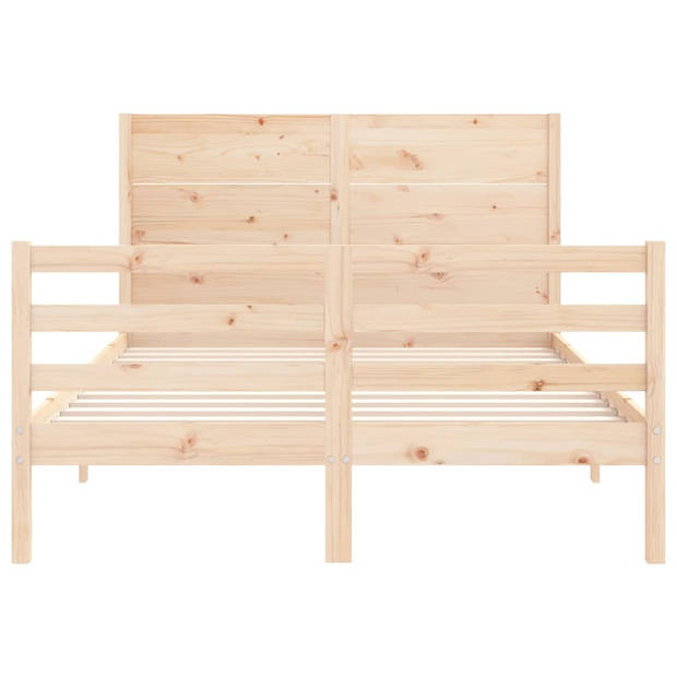 vidaXL Bedframe met hoofdbord massief hout