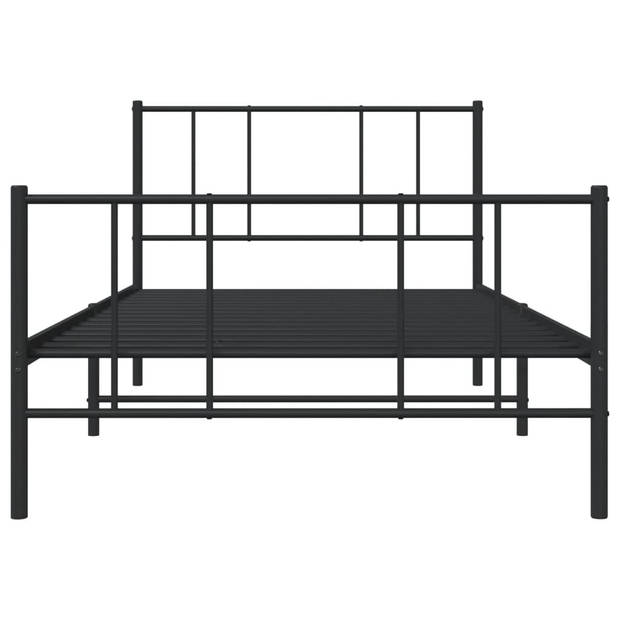 vidaXL Bedframe met hoofd- en voeteneinde metaal zwart 80x200 cm