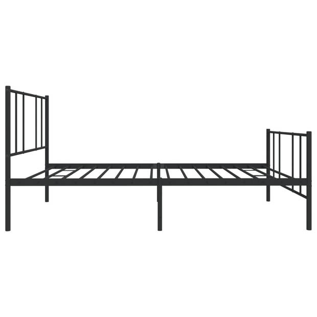 vidaXL Bedframe met hoofd- en voeteneinde metaal zwart 90x200 cm