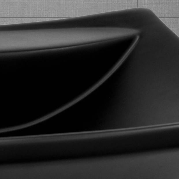 Wastafel 61x45,5x18,5 cm zwart keramiek ML-Design