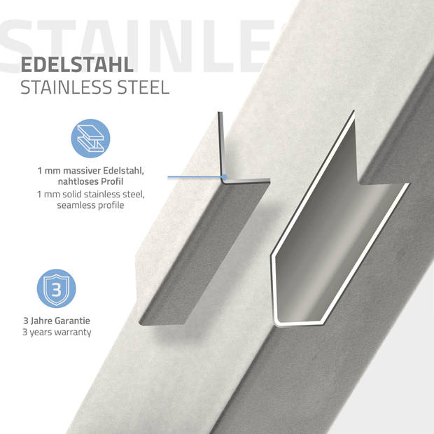 Tafelpoten set van 2 75x72 cm zilver roestvrij staal ML-Design