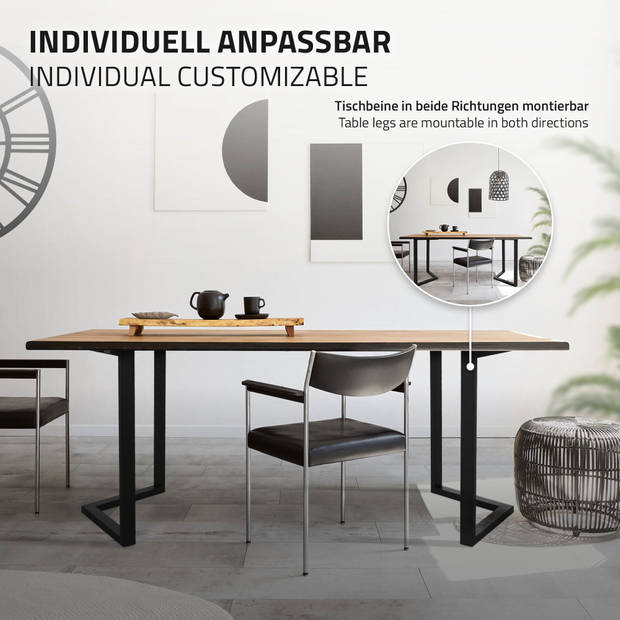 Tafelpoten Set van 2 V Vorm 70x72 cm Zwart Metaal ML-Design