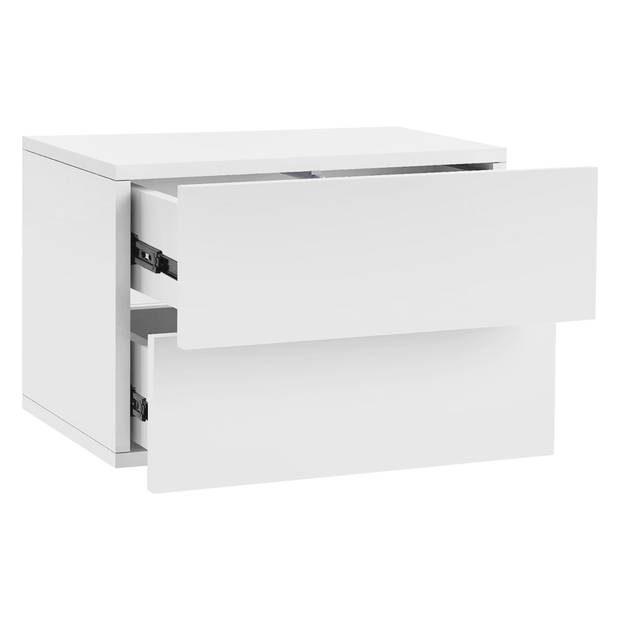 Wandkast 42x29x30 cm Wit mat MDF incl. 2 laden ML-Design