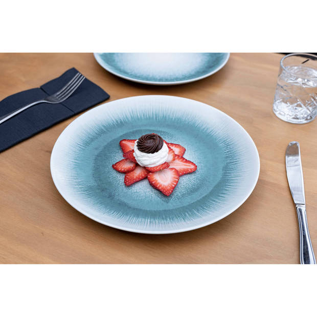 Hazel & Bos Juntos Azul dinerbord - 27 cm - 6 stuks - porselein