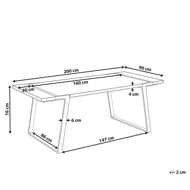 Beliani MARTYNIKA - Eettafel-Wit-MDF