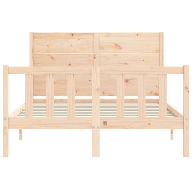 vidaXL Bedframe met hoofdbord massief hout